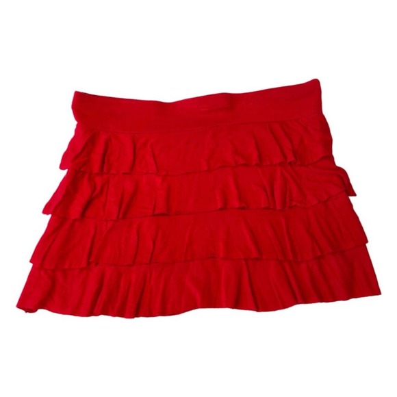 Ambiance Dresses & Skirts - Vintage Y2K Early 2000s Red Tiered Low Rise Mini Skirt Size Large